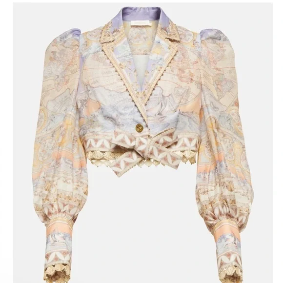 Zimmermann - High Tide printed cropped shirt - Picture 2 of 8